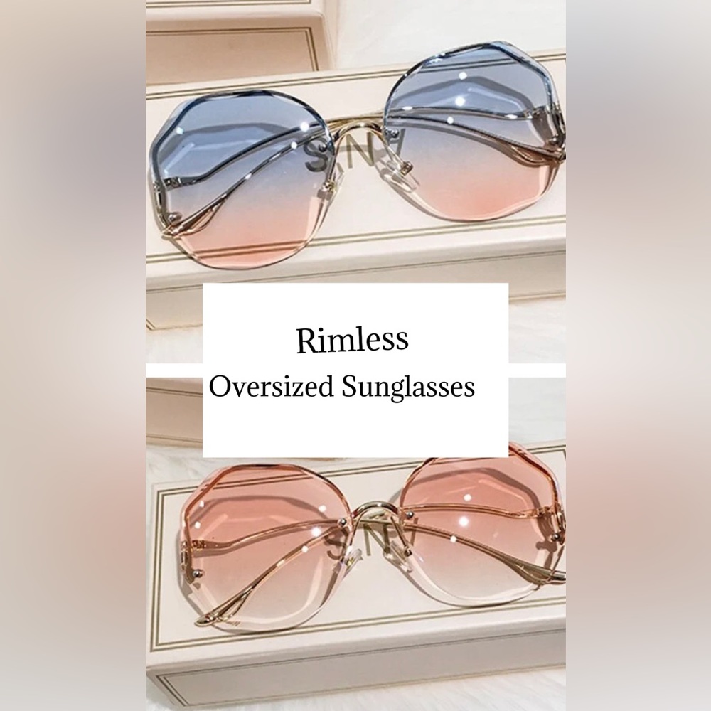 NWT Crystal Rimless Sunglasses